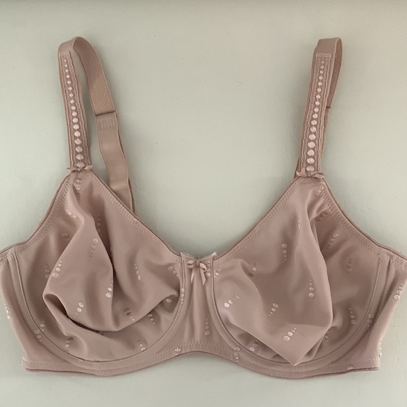 FELINA nude full cup bra with dot patterns. 34 E - Picture 3 of 8